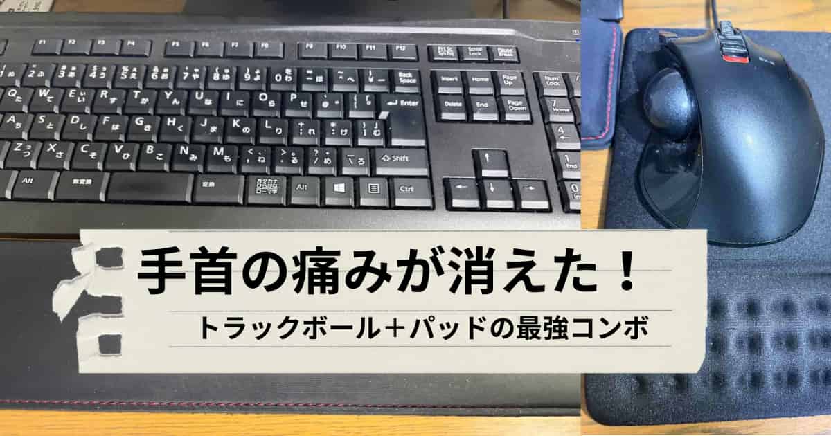 トラックボールとパッドについて説明するメイン画像