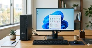 富士通のカスタムモデルのパソコンを紹介するアイキャッチ画像